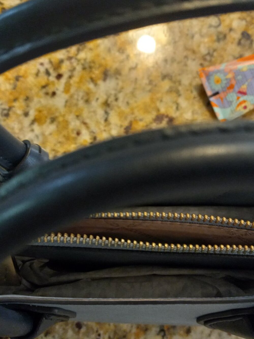 Michael Kors Studded Saffiano Leather Satchel – Blue/Navy with Gold Hardware - Picture 3 of 6